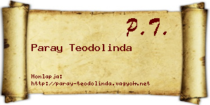 Paray Teodolinda névjegykártya